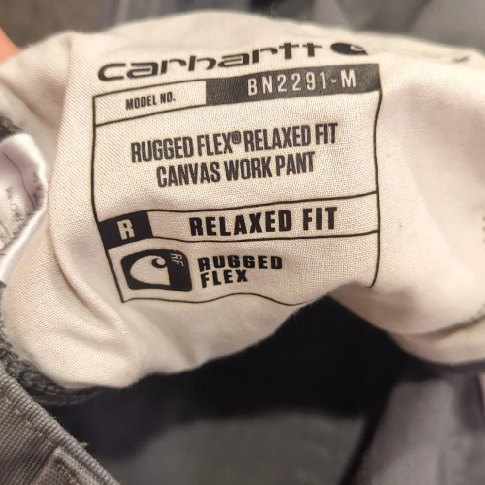 Carhartt Rugged Flex Canvas Work Pant With Caulking And Grease Marks - Picture 3 of 12